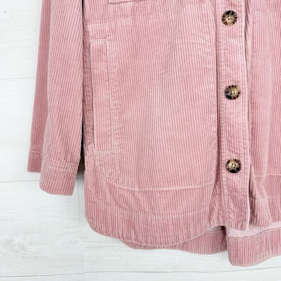Madewell Oversized Corduroy Yorkway Shirt Jacket Size S Wisteria Dove Pink Fall - Picture 5 of 16